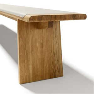 nox bench with solid wood slab ends in oak
