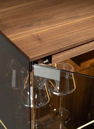 hidden hinges TEAM 7 filigno glass cabinet