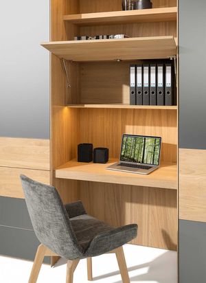 linking element home office for the TEAM 7 valore wardrobe in white oak