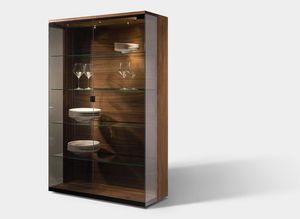 nox glass cabinet made of solid wood with palladium glass