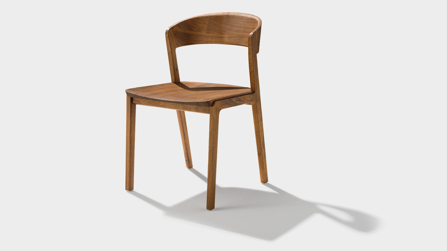 mylon chair in walnut made from solid wood