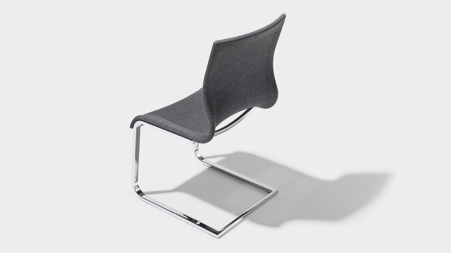 chaise cantilever magnum en stricktex gris foncé chiné