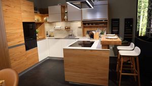 TEAM 7 l1 kitchen in beech heartwood natural oil in the TEAM 7 showroom in Dortmund
