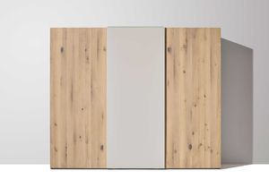 soft wardrobe with floating doors from TEAM 7 in oak white oil
