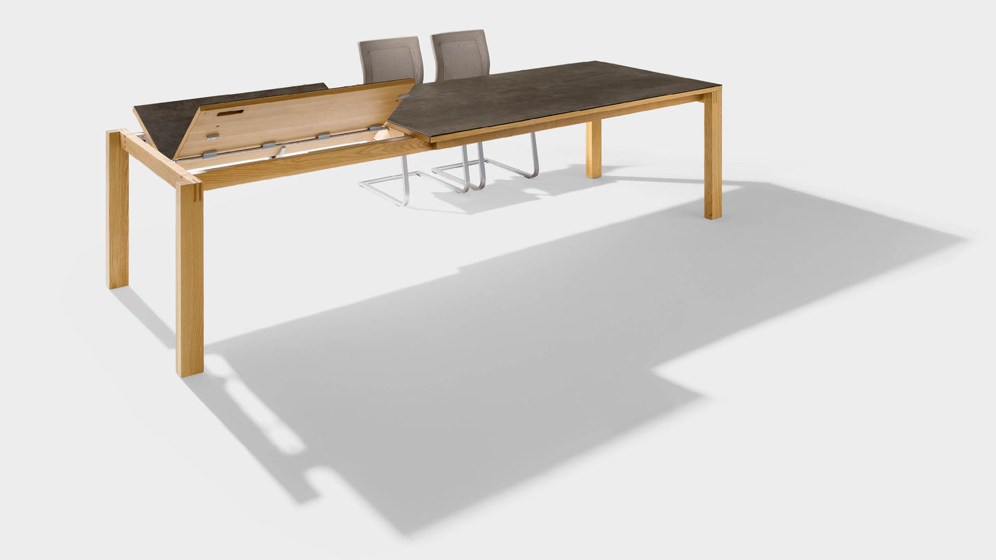 magnum extendable table made of wood with ceramic surface for the dining room