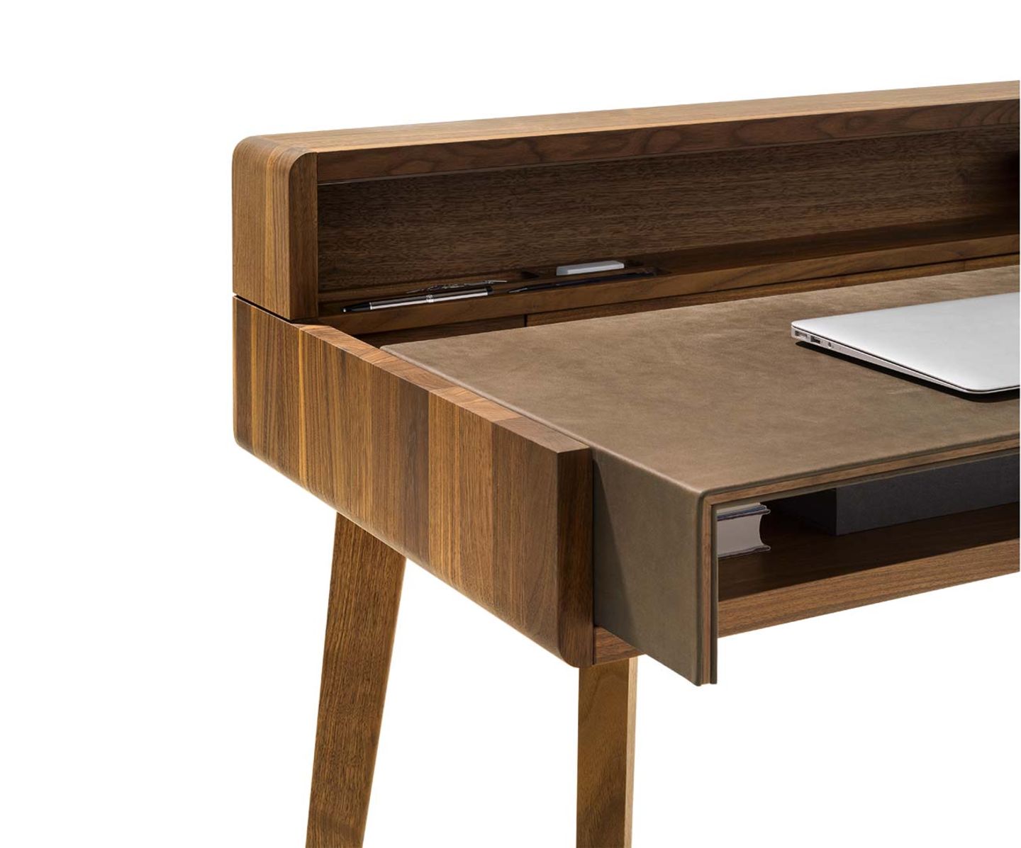 sol desk made of solid wood in walnut Detail image