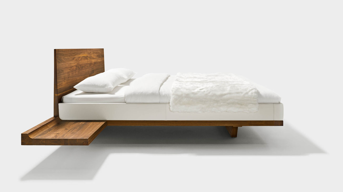 riletto bed with consoles made of solid wood