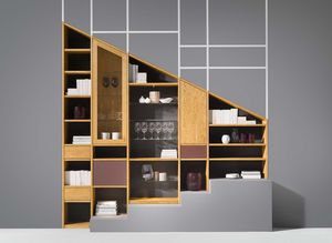 cubus hard wood shelf with flexible divider