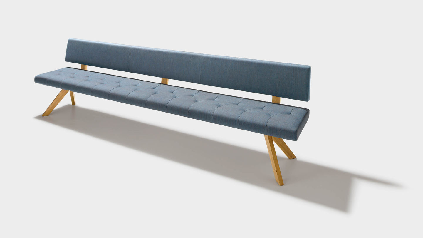 yps bench in fabric with backrest