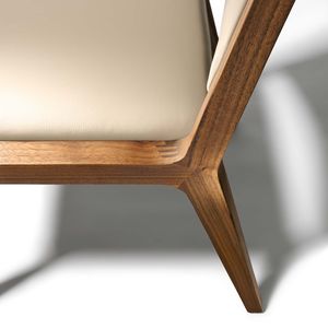eviva chair with leather made of pure solid wood