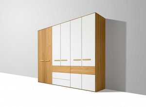 soft wardrobe with hinged doors in white oak