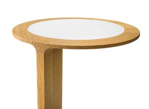 Дизайнерский приставной стол „loup“ из стекла и кожи
