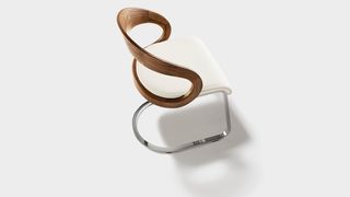girado dining room cantilever chair with solid wood backrest