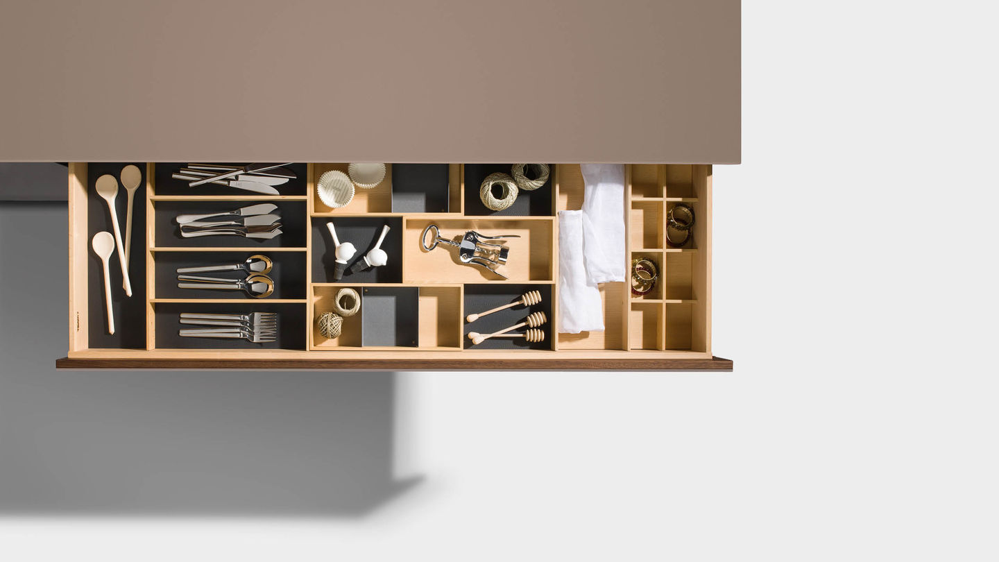 cubus pure sideboard with practical drawer organisation