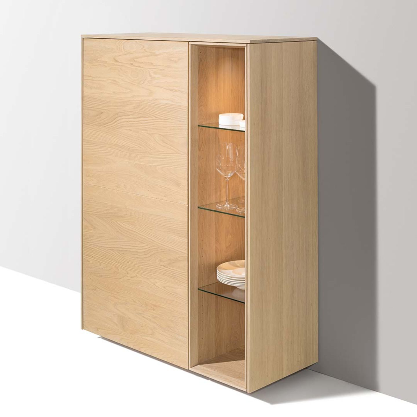 filigno highboard in oak white oil made of solid wood by TEAM 7