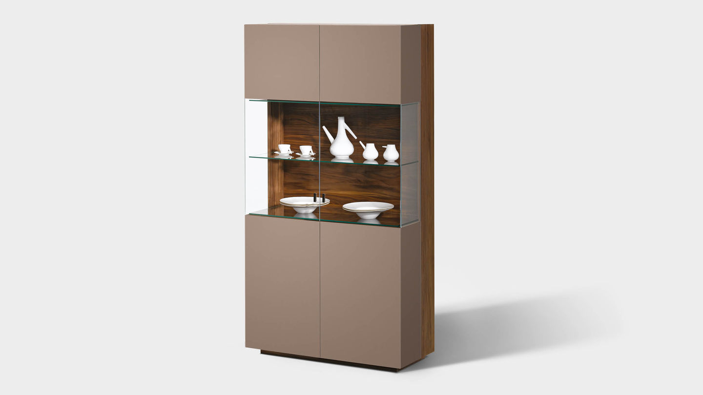 cubus glass cabinet with coloured glass