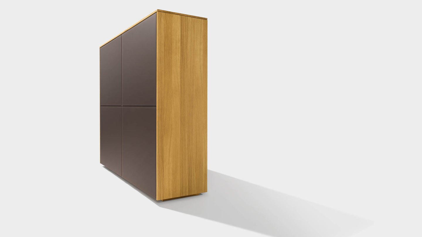 filigno highboard made of solid wood with ceramic front
