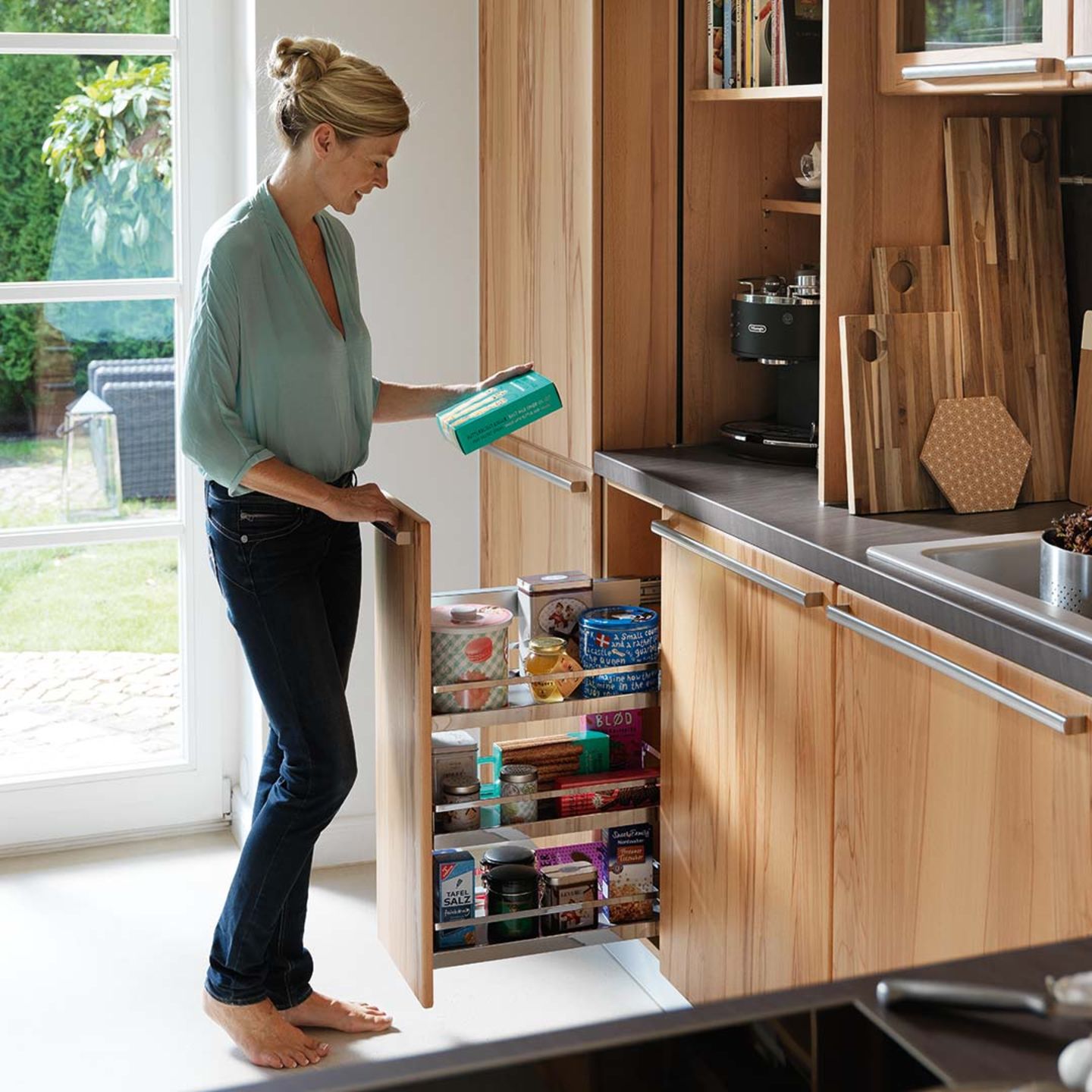 rondo solid wood kitchen with generous storage space