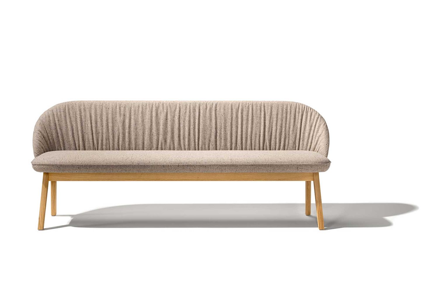flor bench in oak with Ripley fabric by TEAM 7