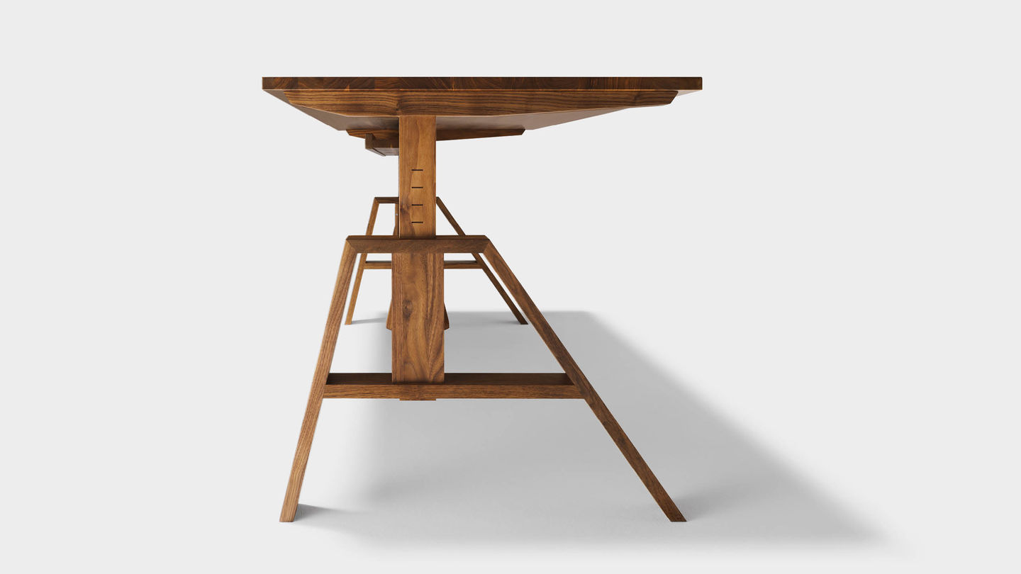 Регулируемый по высоте письменный стол „atelier“ из орехового дерева