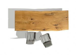 solid oak table made of whole brushed slabs by TEAM 7