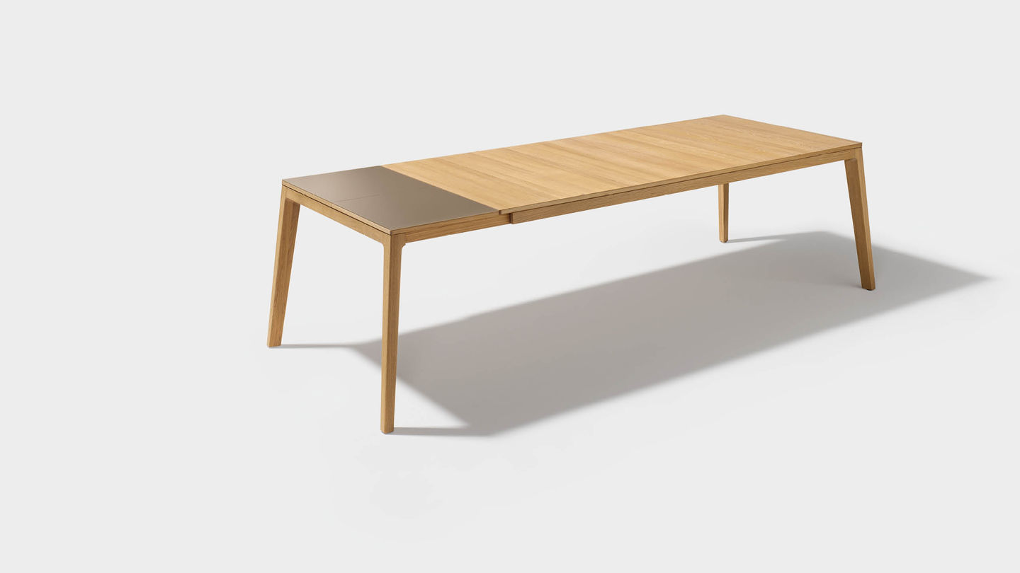 Раздвижной обеденный дизайнерский стол „mylon“ из натурального дерева