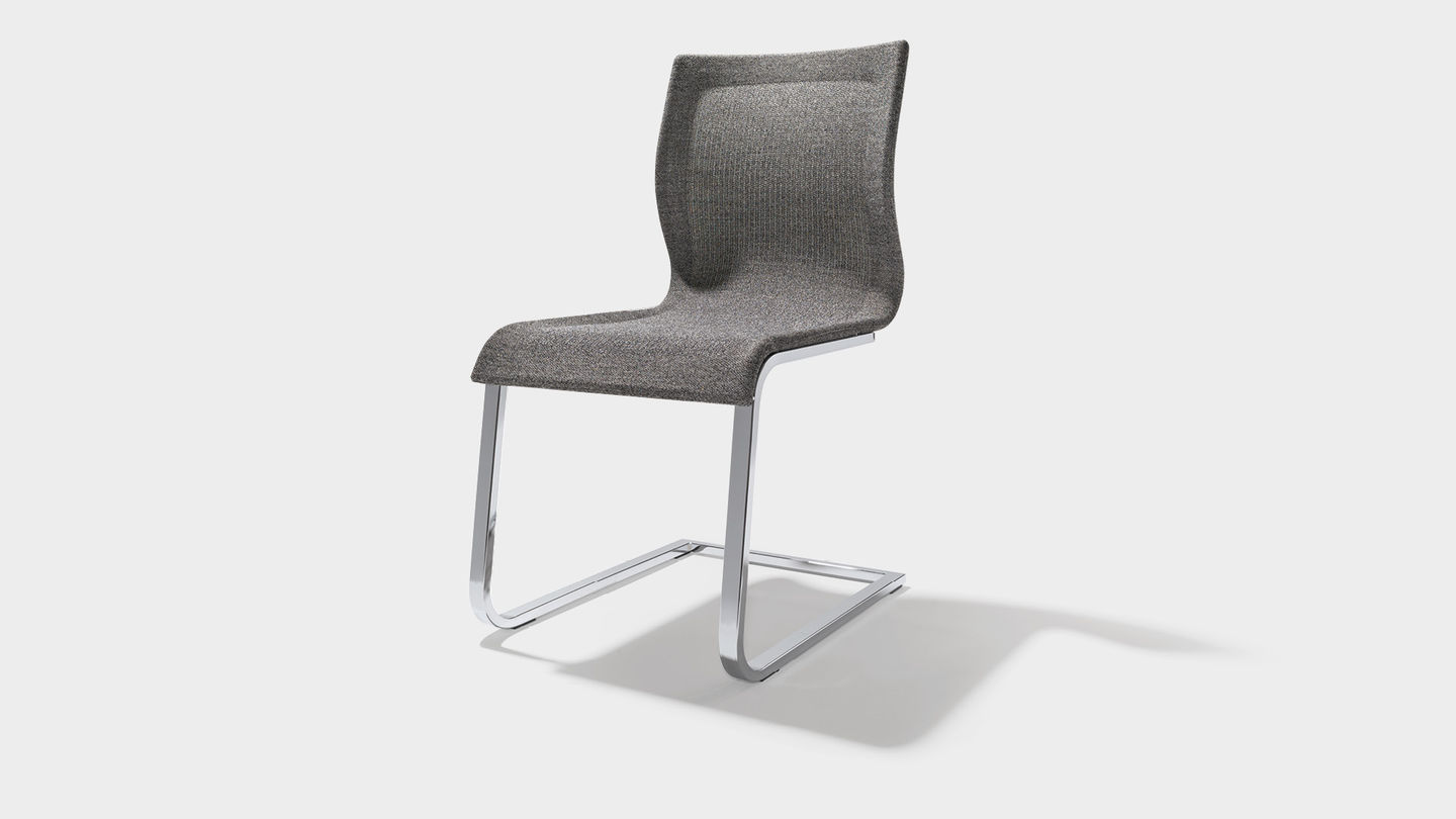 magnum chair Stricktex in flecked medium grey by TEAM 7