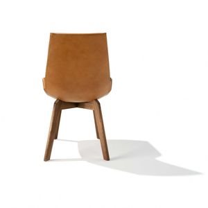 back view of the lui plus chair in walnut by TEAM 7