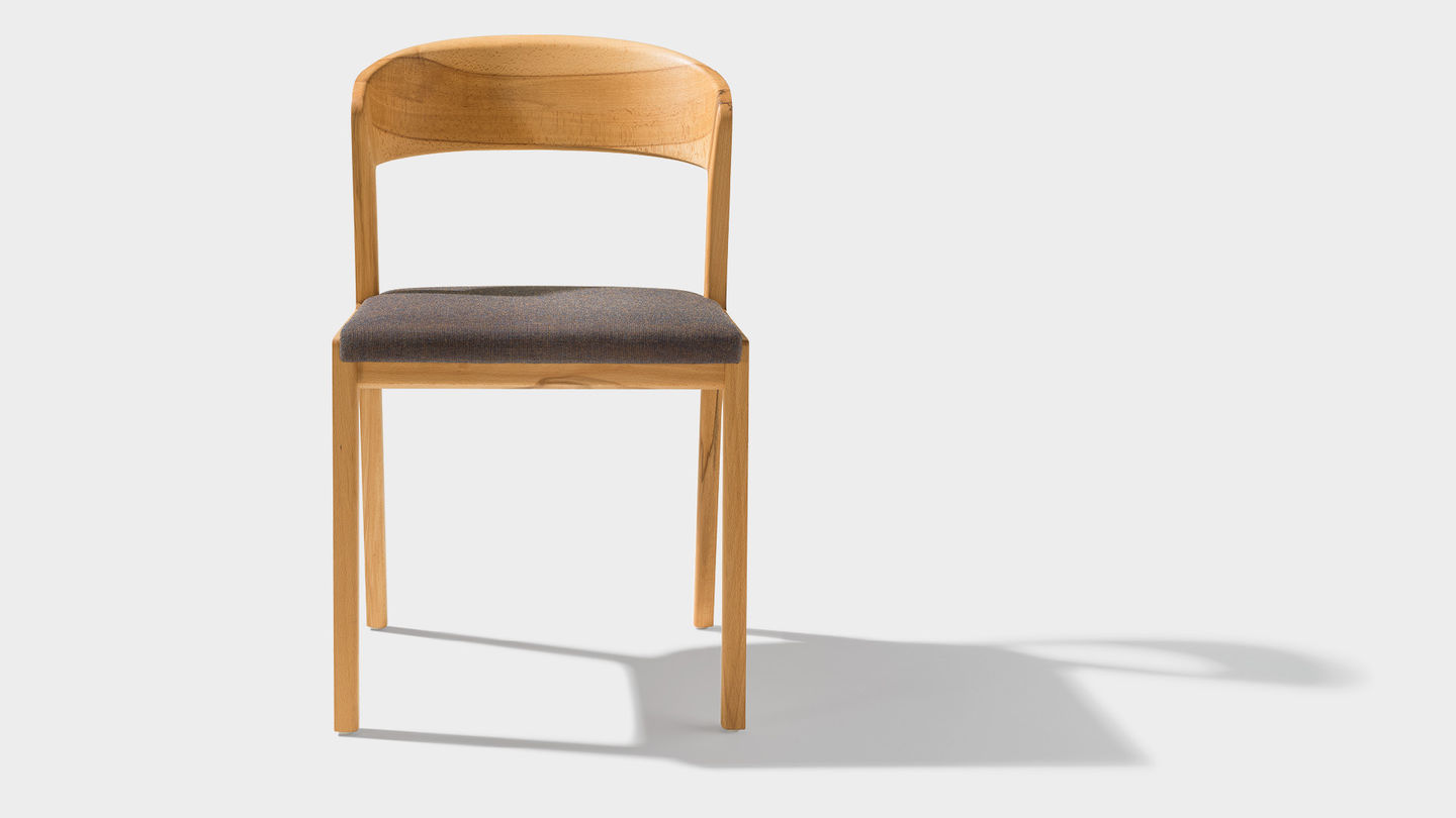 mylon chair front with fabric-seat in beech heartwood